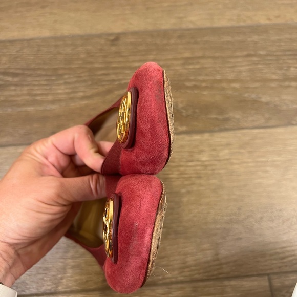 Tory Burch Caroline II Suede Red Cabernet flat - Picture 5 of 9